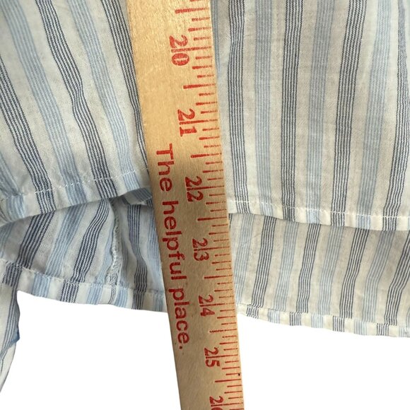 Anthropologie Pilcro Striped Floral Embroidered Blouse Top Medium Blue White - Picture 7 of 14